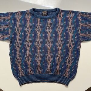 Vintage 3d Knit Sweater Size Large 90's Made In USA Sweater House